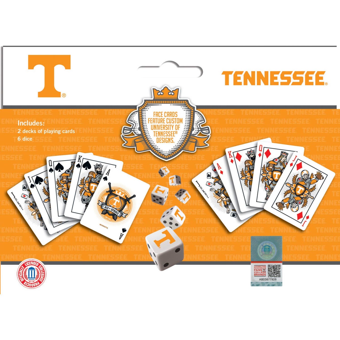 2-Pack Playing Cards & Dice Set | TN Vols