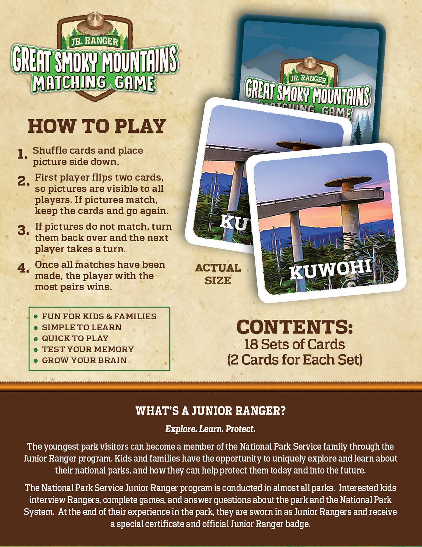 Jr. Ranger - Great Smoky Mountains Matching Game