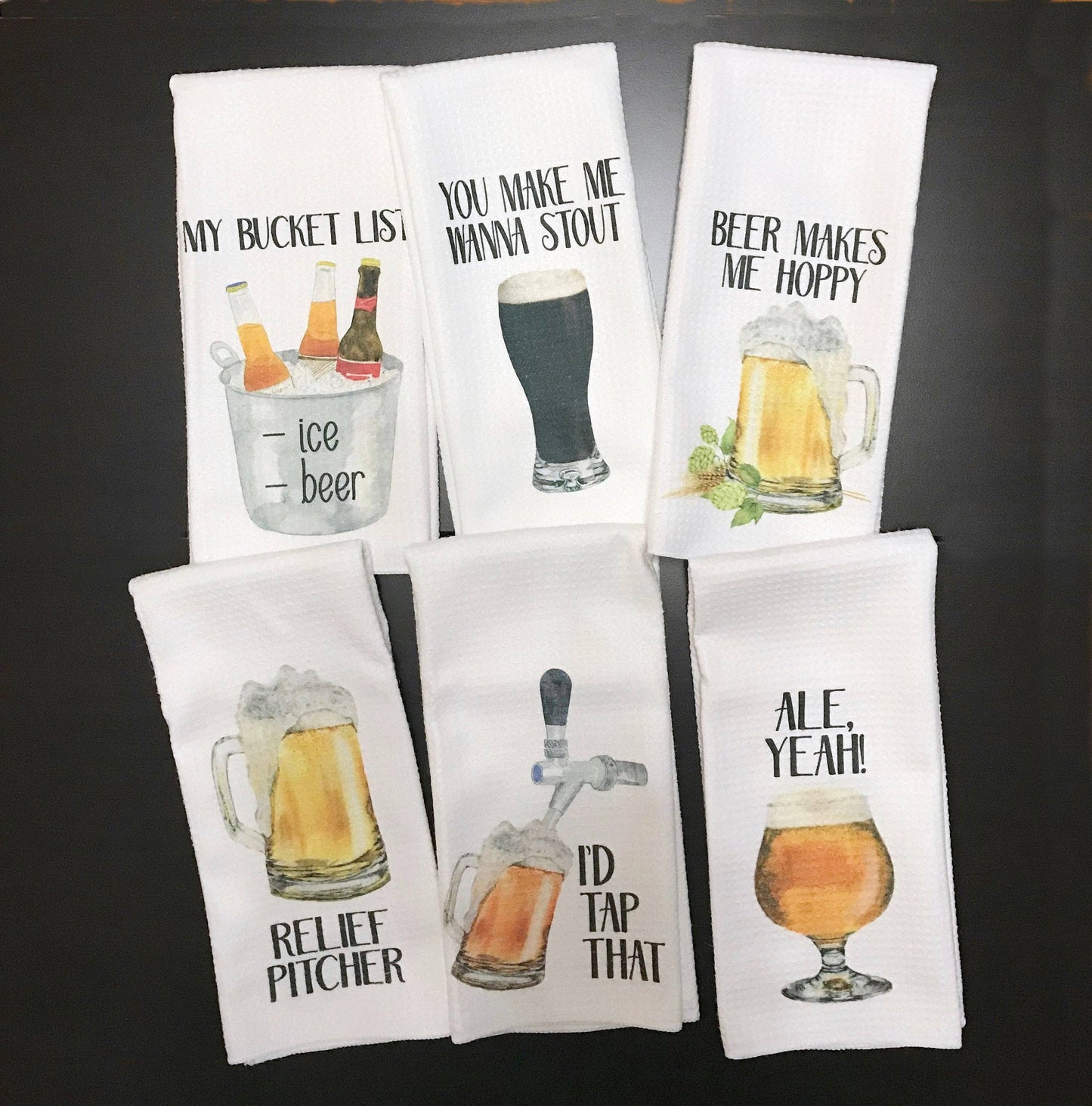 Beer Lover Towels – Funny Kitchen Towels for Home Bar or Man Cave