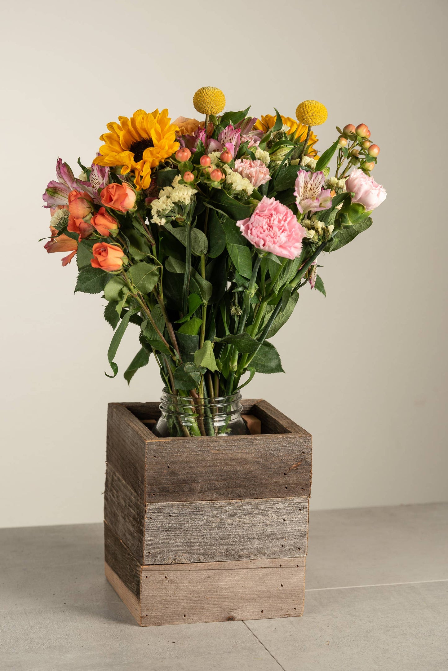 Rustic Reclaimed Wood Farmhouse Crock / Planter