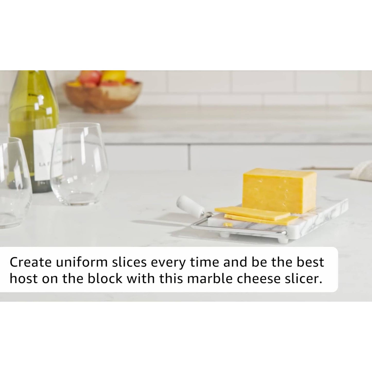 Marble Cheese Slicer with 2 Replacement Wires, 8" x 5"