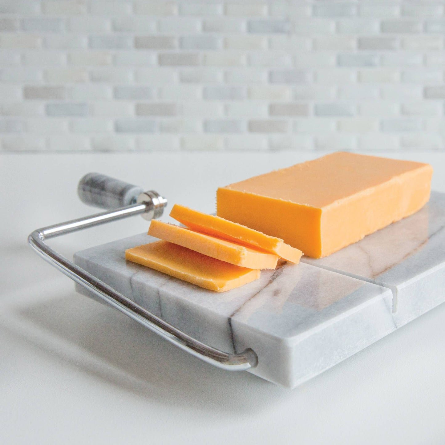 Marble Cheese Slicer with 2 Replacement Wires, 8" x 5"