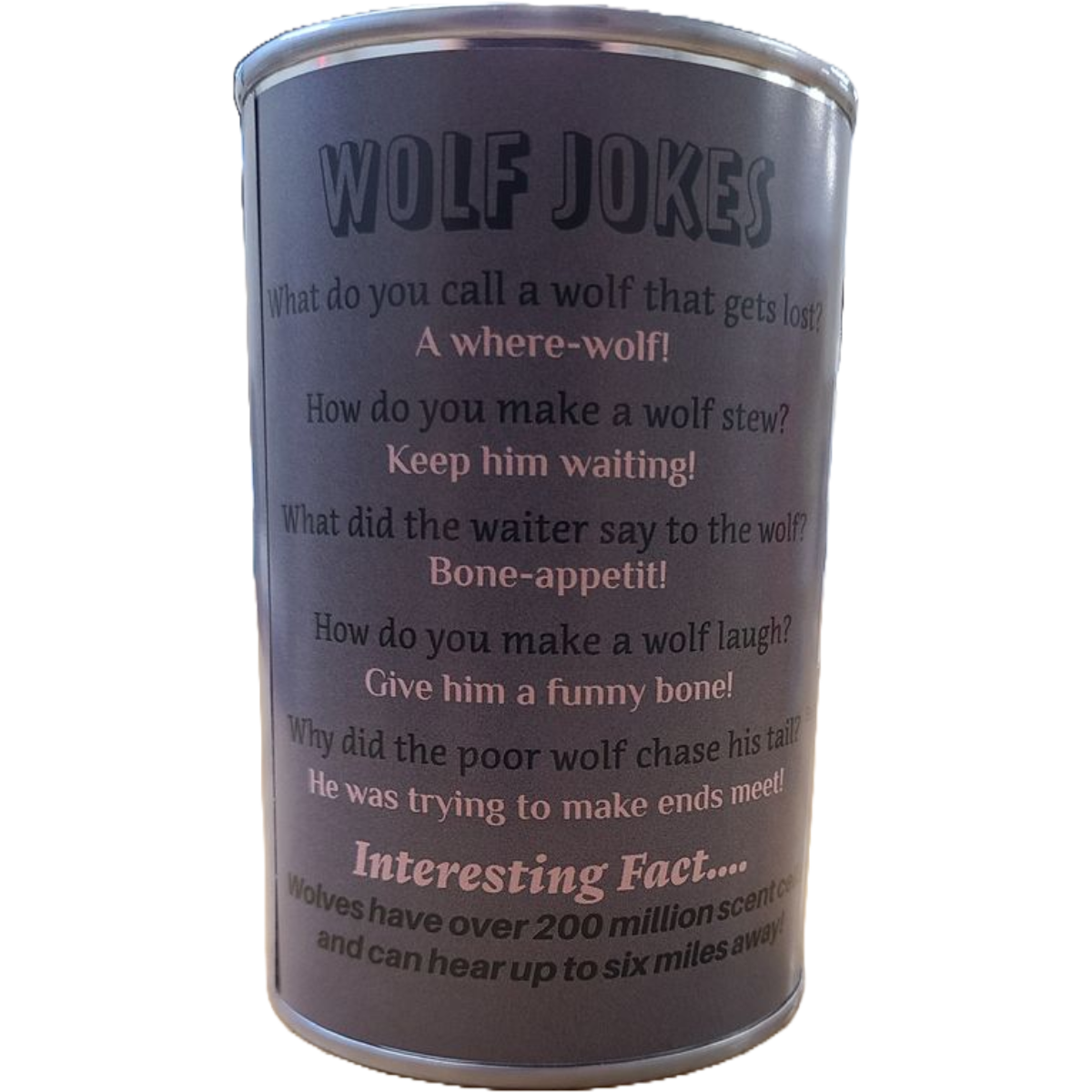 Scout the Canned Wolf - Stuffed Animal Plush w/Funny Jokes