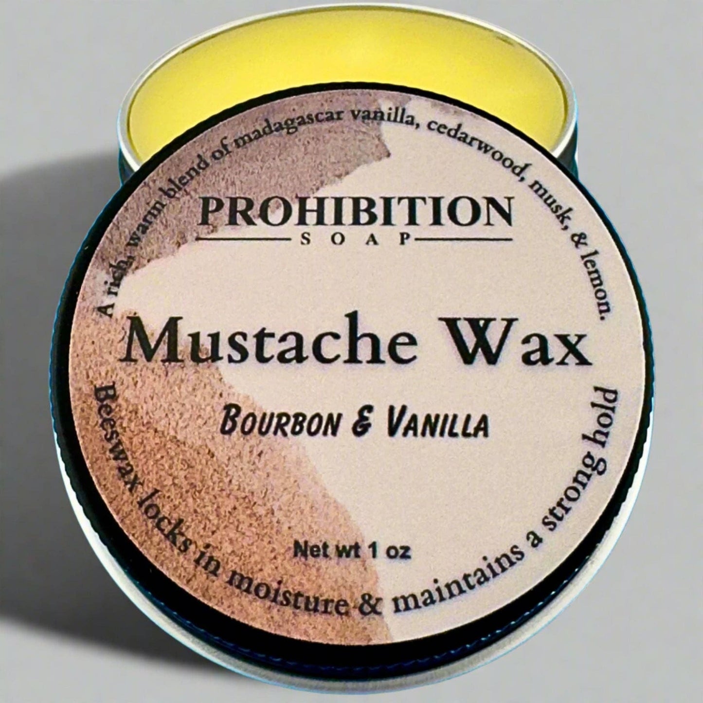 Bourbon & Vanilla Mustache Wax | Prohibition Soap