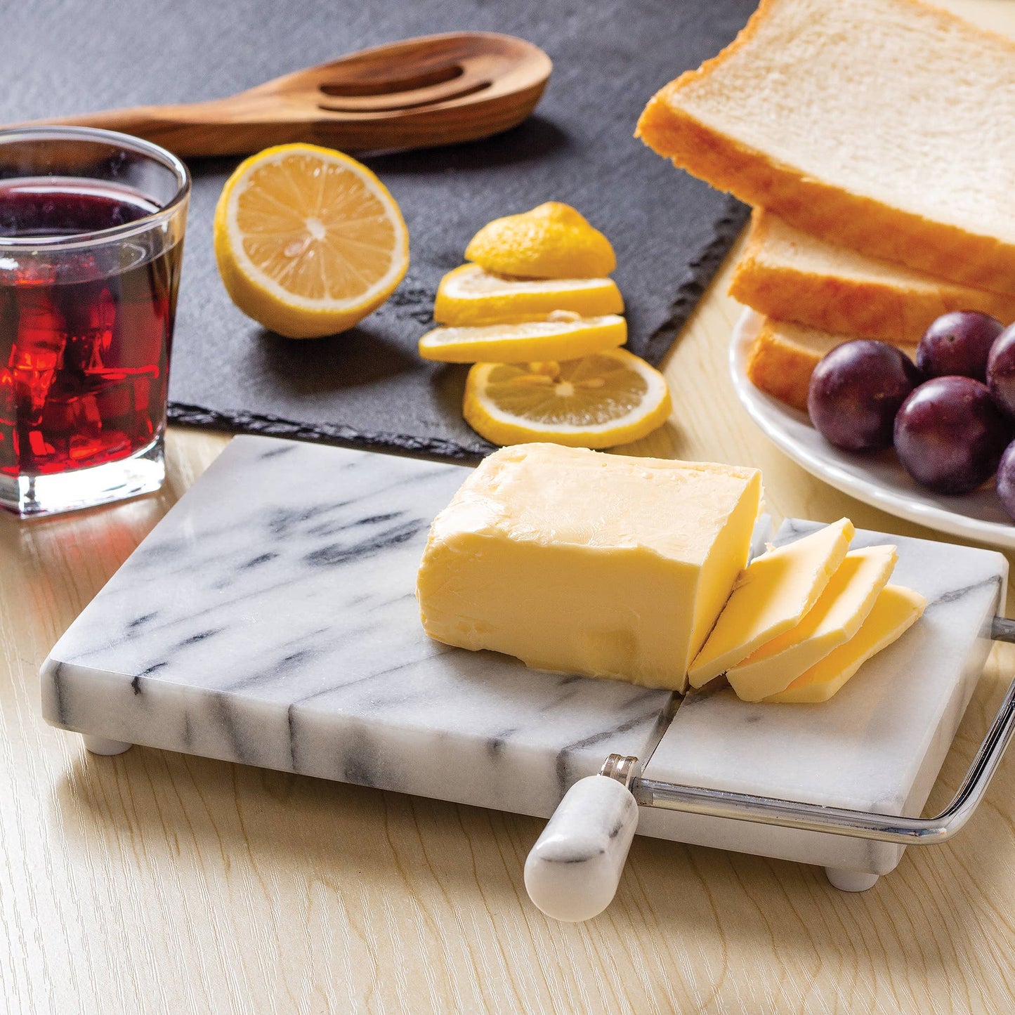 Marble Cheese Slicer with 2 Replacement Wires, 8" x 5"