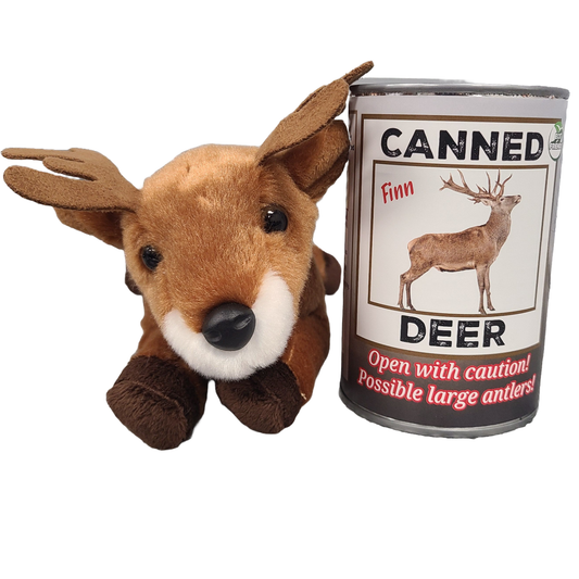 Canned Deer | Stuffed Animal Plush w/Funny Jokes