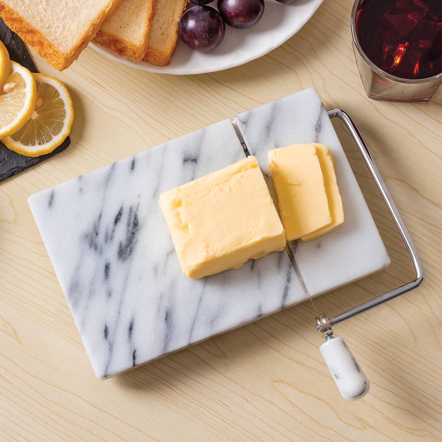 Marble Cheese Slicer with 2 Replacement Wires, 8" x 5"