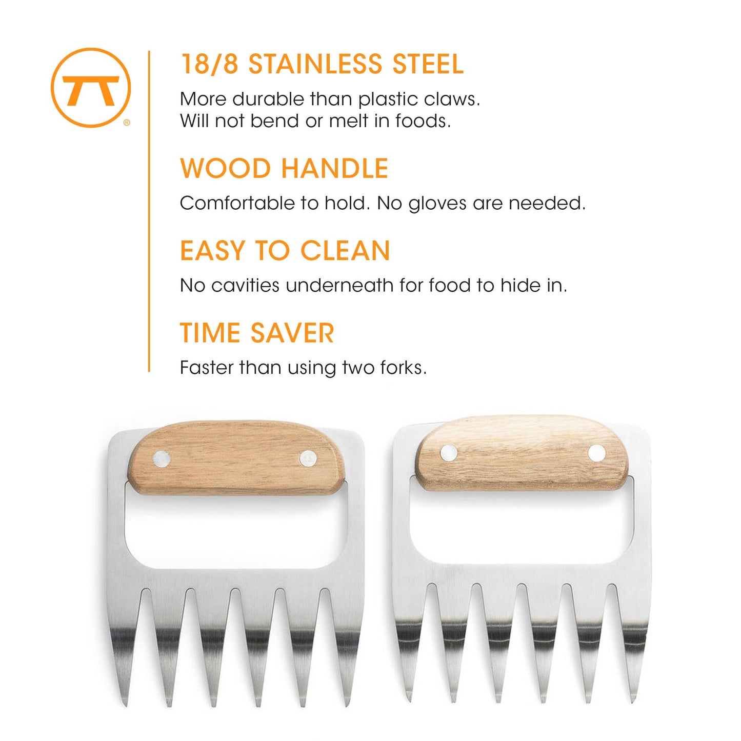 Outset Stainless Steel Meat Shredding Bear Claws | Fox Run Brands,4.4" x 4.2"