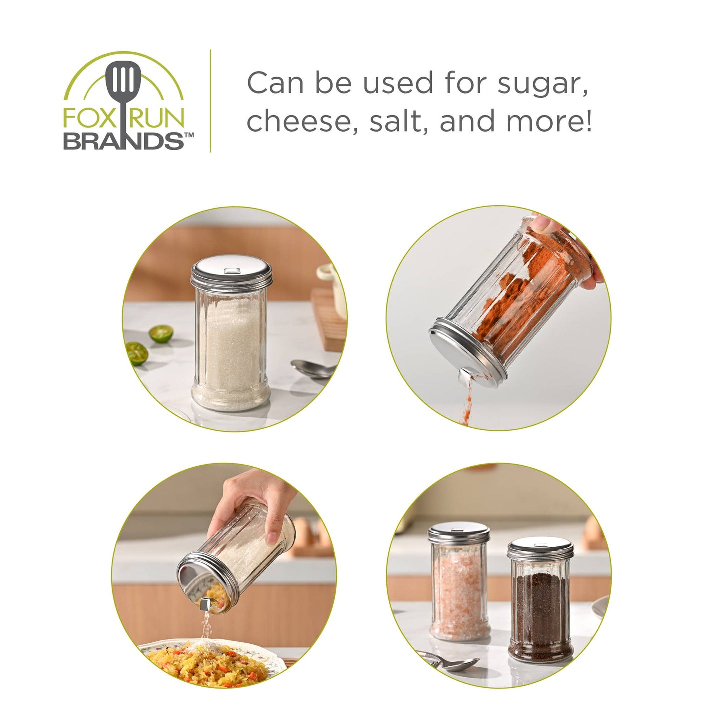 Classic Glass Sugar Shaker, 12 Ounce With Lid