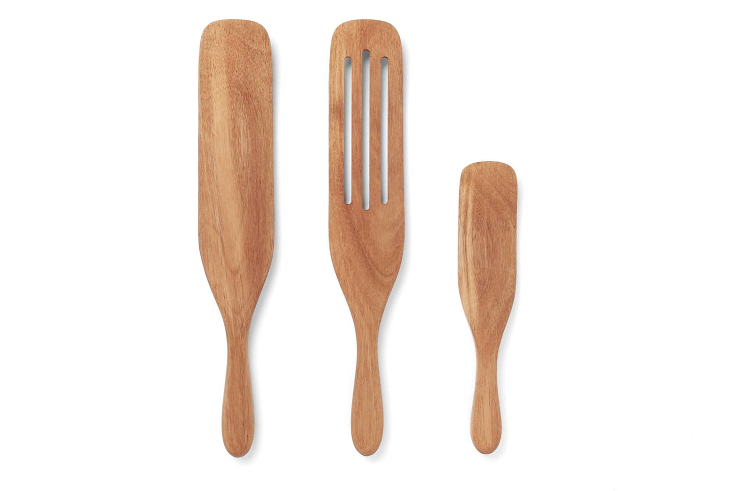 Acacia Wood Spurtle, Set 3, 13" slotted, 10”, and 9” | Fox Run Brands