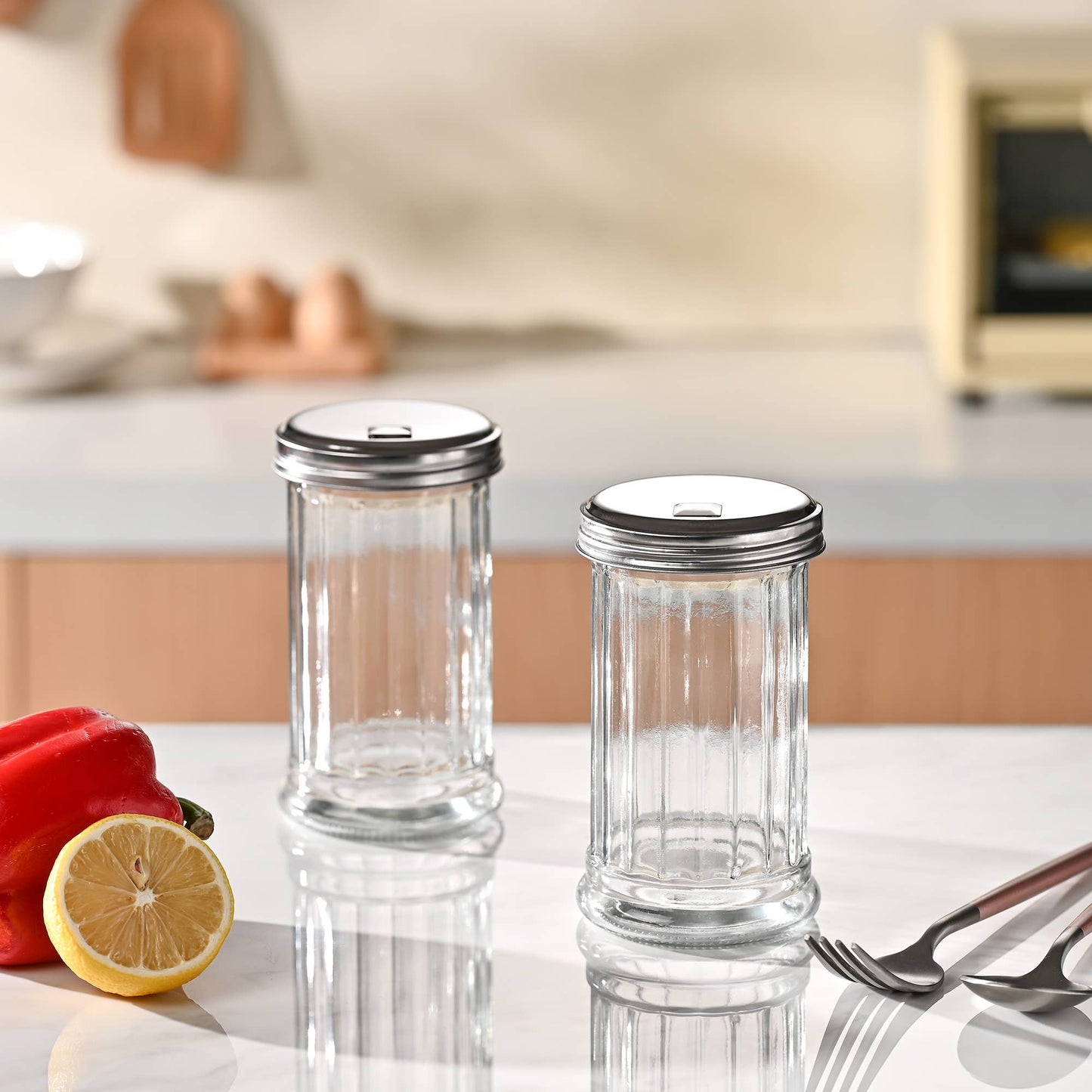 Classic Glass Sugar Shaker, 12 Ounce With Lid