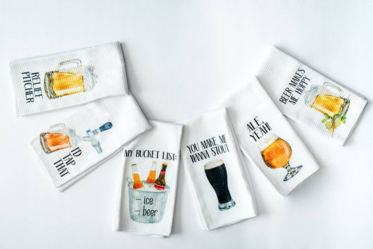 Beer Lover Towels – Funny Kitchen Towels for Home Bar or Man Cave
