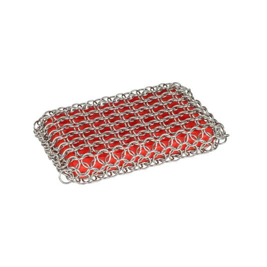 Red Chainmail Scrubbing Pad | Lodge Cast Iron