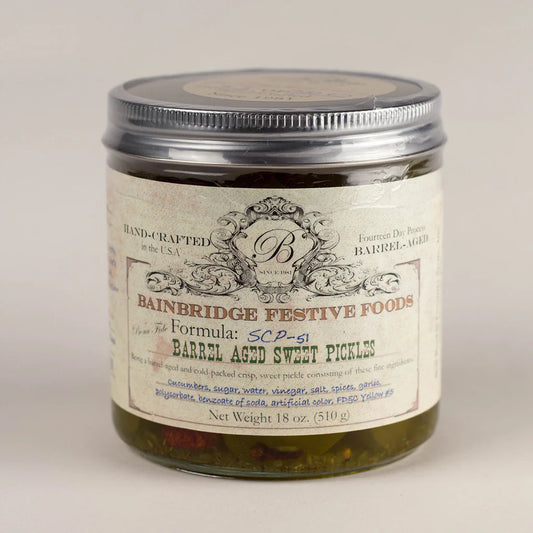 Barrel-Aged Crisp Sweet Pickles | Bainbridge Festive Foods | Bell Buckle Country Store