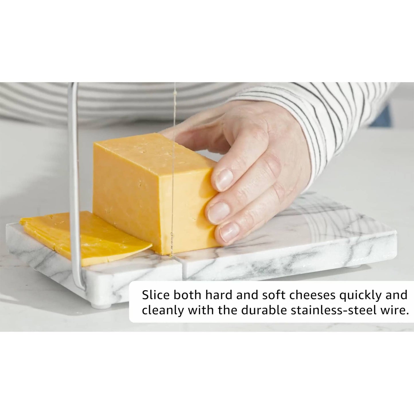 Marble Cheese Slicer with 2 Replacement Wires, 8" x 5"