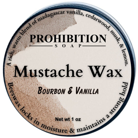 Bourbon & Vanilla Mustache Wax | Prohibition Soap