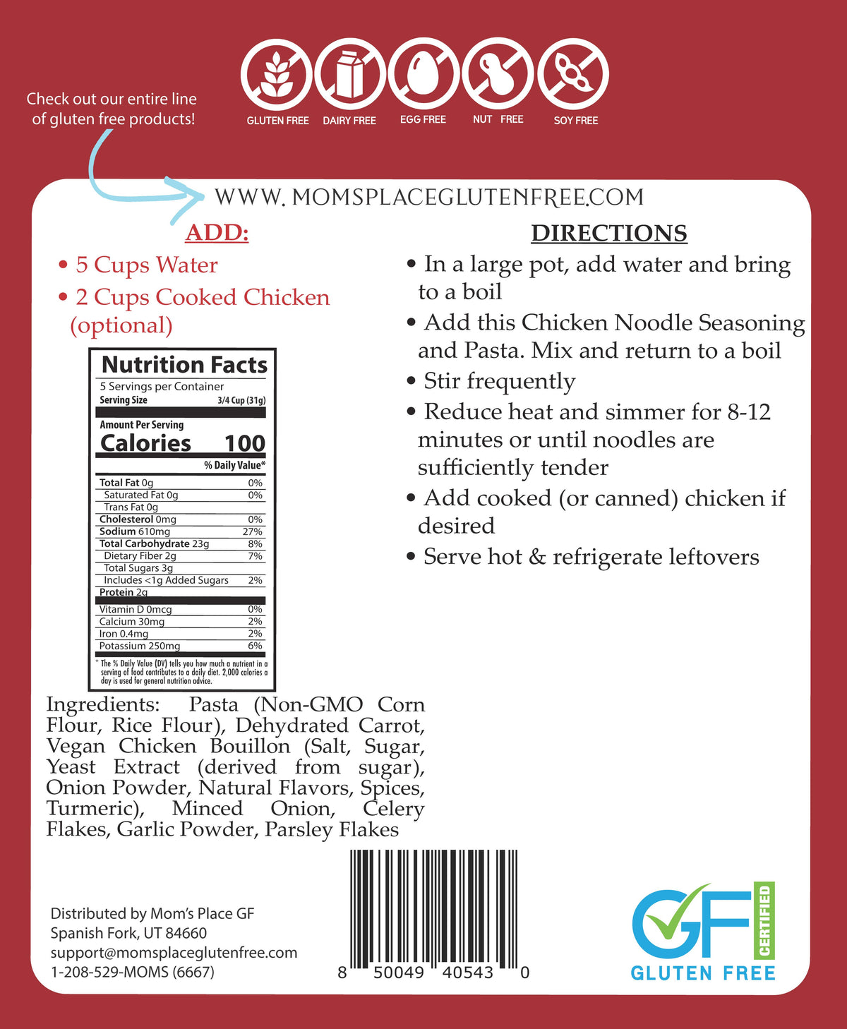 Gluten-Free Chicken Noodle Soup Mix