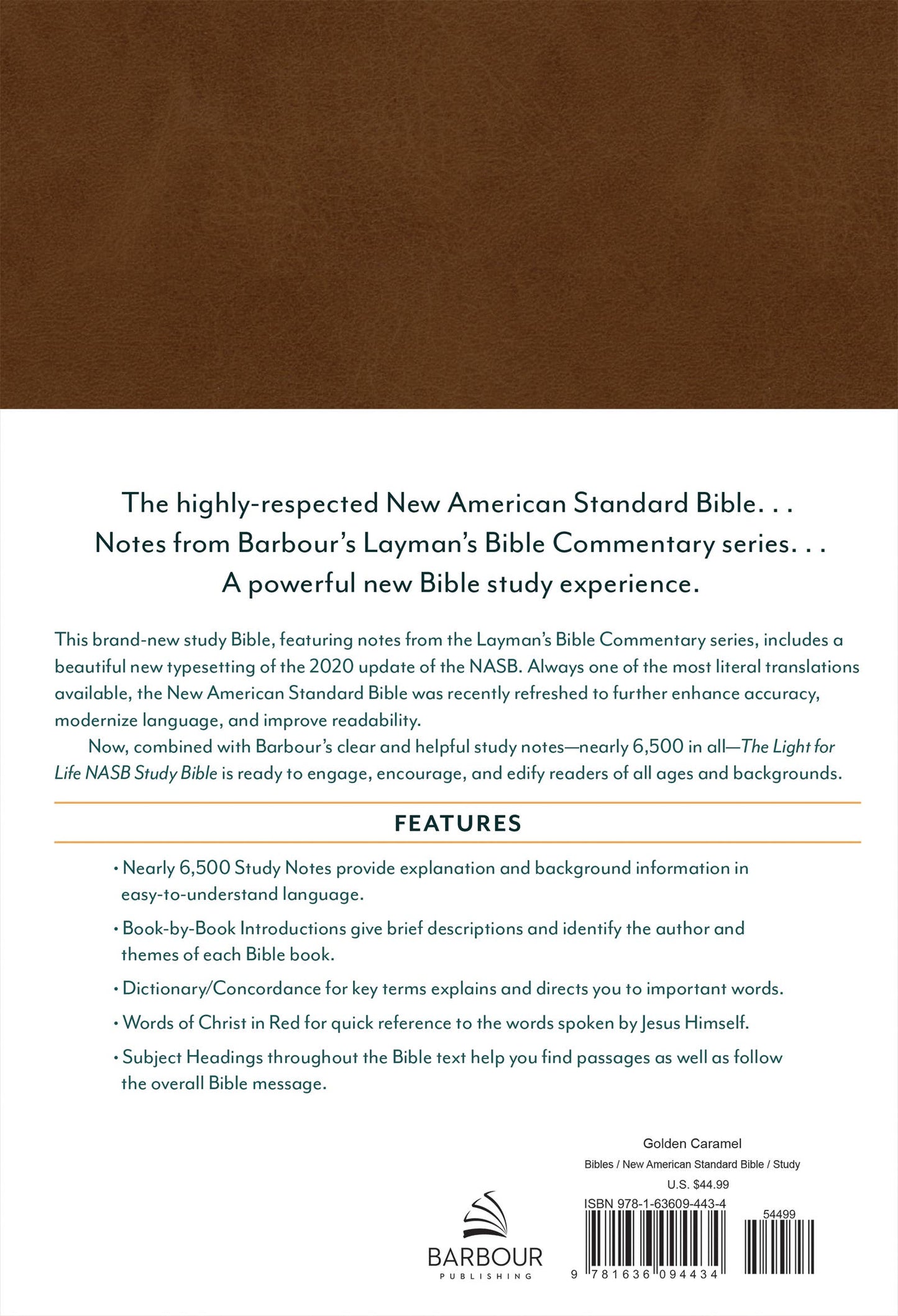 The Light for Life NASB 2020 Study Bible [Golden Caramel]