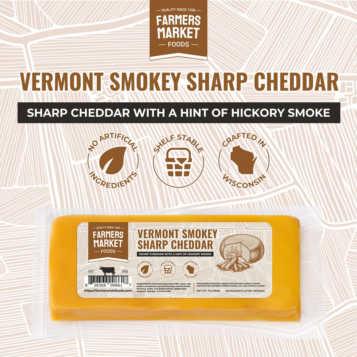 Vermont Smokey Sharp Cheddar 7oz