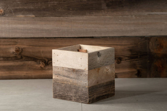 Rustic Reclaimed Wood Farmhouse Crock / Planter