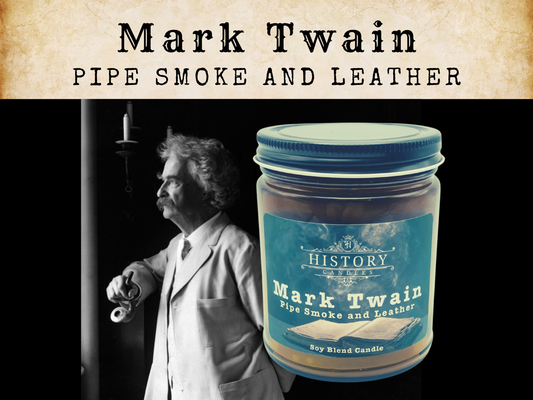 Mark Twain Candle by History Candles | Pipe Smoke & Leather